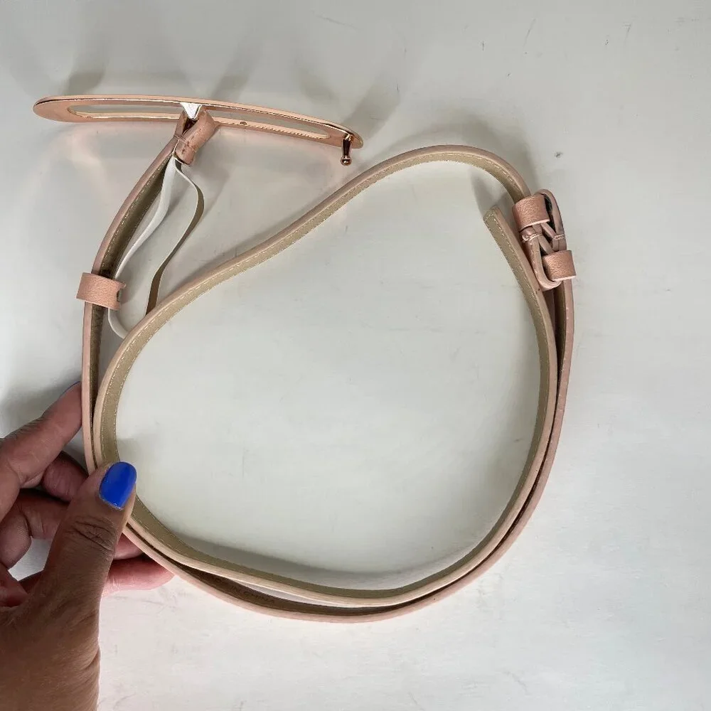 The Limited Blush Pink Oval Buckle Faux Leather Belt Small/Medium